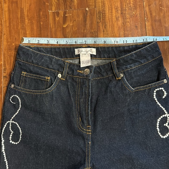 Spiegel High Waist Sequin swirl leg‎ Design Jeans Size 6 - Picture 7 of 8